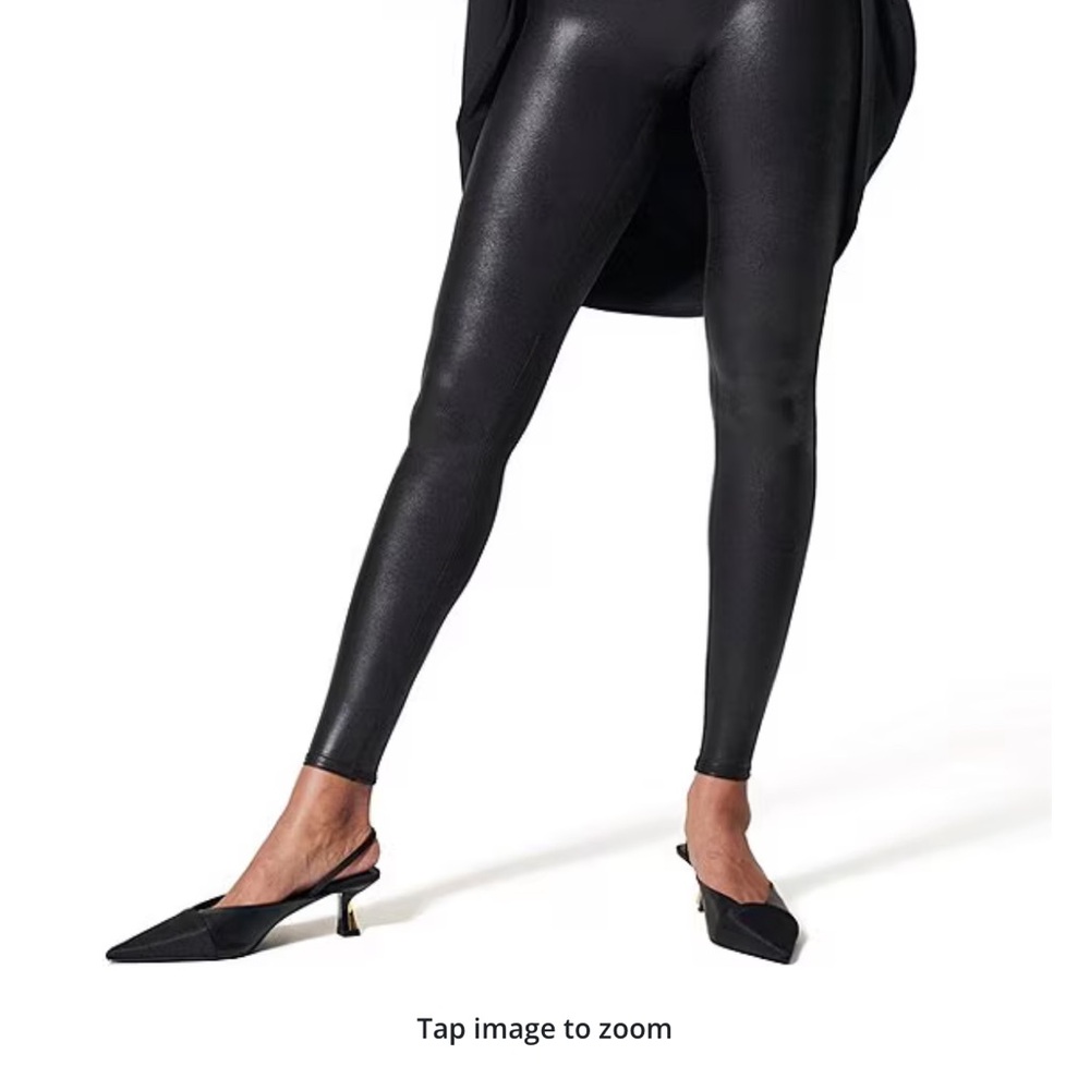 Women's Black Faux Leather Leggings